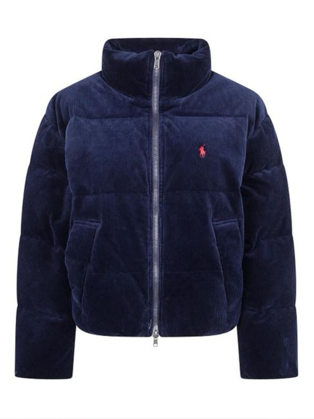 Polo Ralph Lauren Women’s Navy Woven-Puffer Coat Corduroy